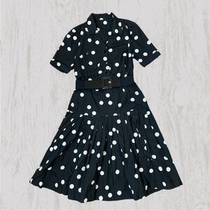 Aldele Simpson 80s Polka Dot Set w/ Drop-Waist Skirt 100% cotton  Vintage RARE